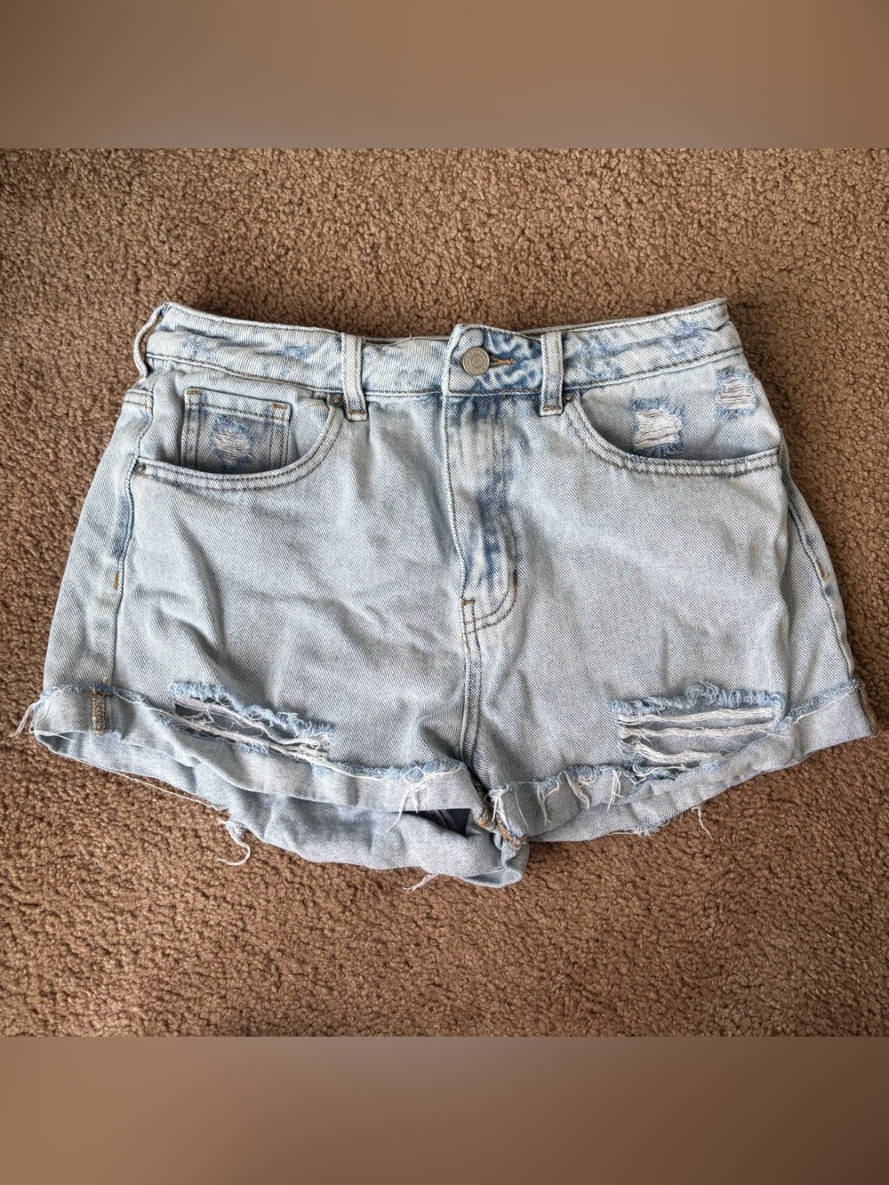 Size 29 PacSun light blue distressed jean shorts